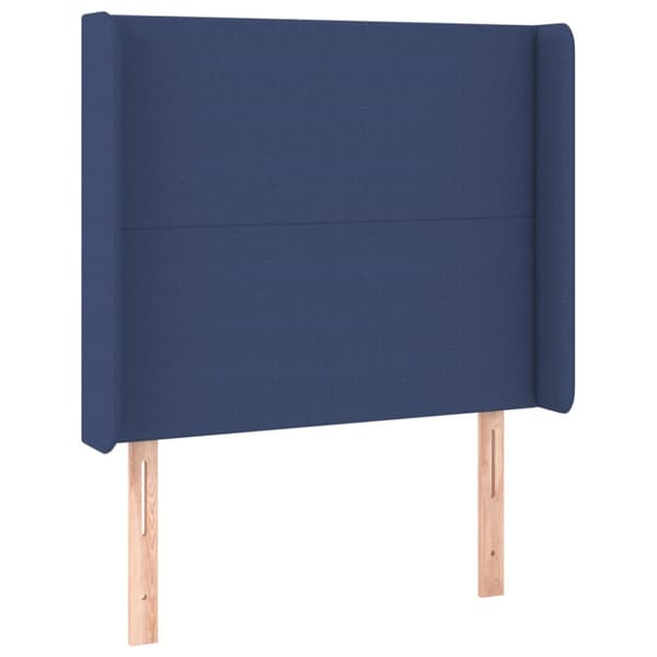 Ramsäng med madrass blå 80x200 cm tyg