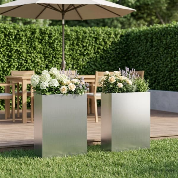 Trädgårdsplanterare 2 st Silver 50 x 20 x 75 cm