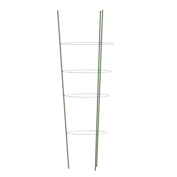 Växtstöd med 4 ringar 5 st grön 90 cm stål
