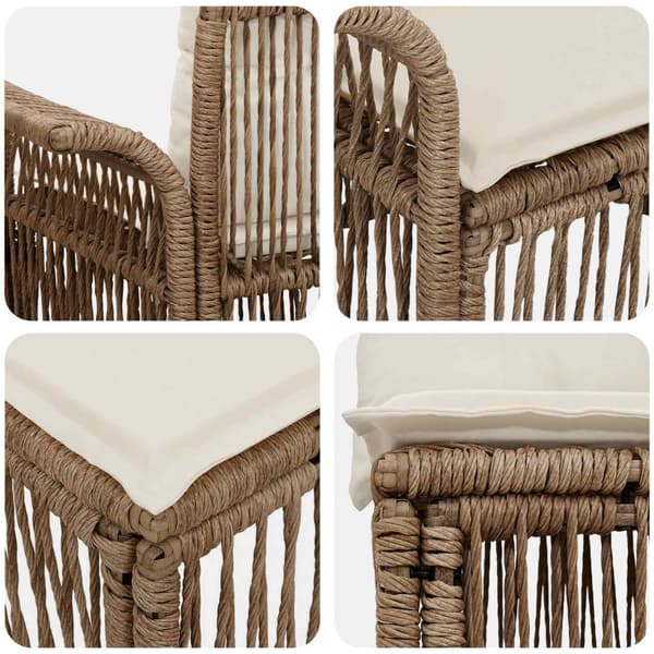 Trädgårdsoffset 8 pcs Beige konstrotting