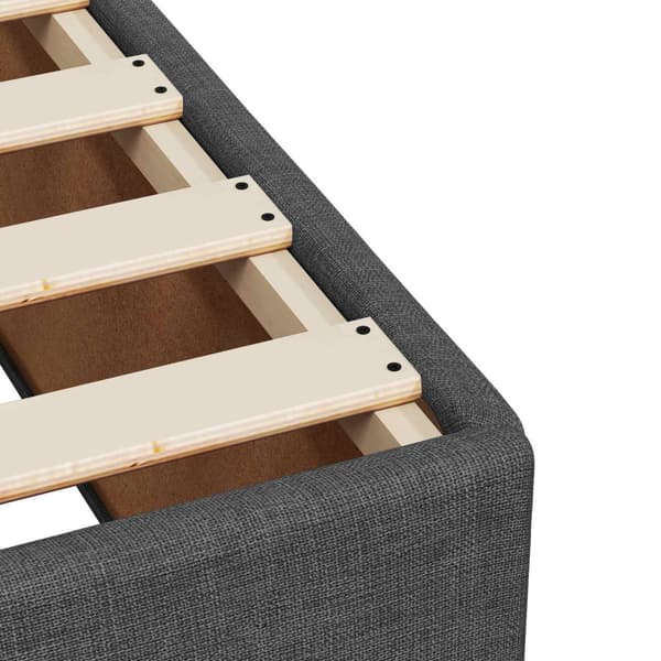 Boxspring säng med madrass och LED Mörkgrå Enkel Tyg