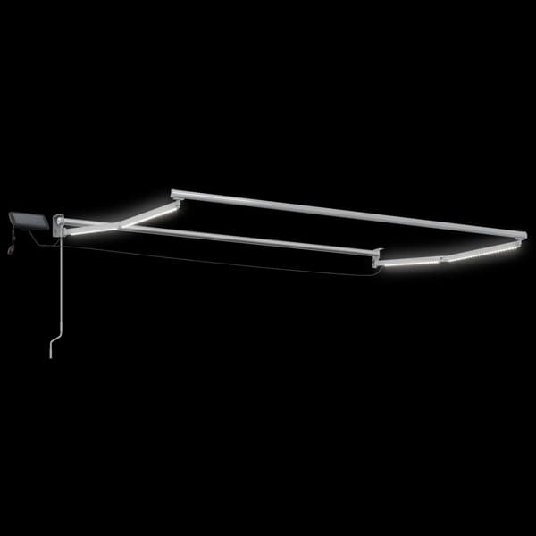 Manuell utdragbar markis med LED-lampor 3 x 2 m