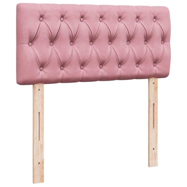 Ramsäng med madrass rosa 90x190 cm sammet