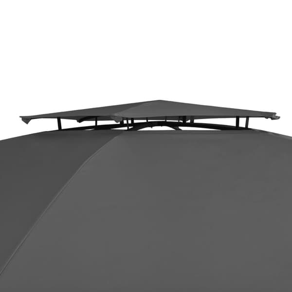 Paviljong med draperier hexagonal 360x265 cm