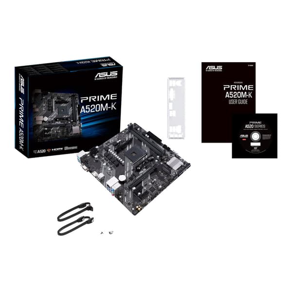 ASUS PRIME A520M-K - moderkort - micro ATX - Socket AM4 - AMD A520