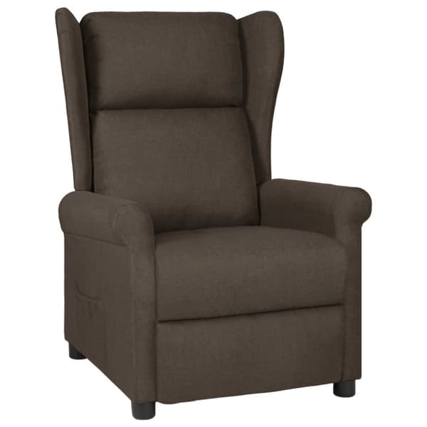 Reclinerfåtölj mörkbrun tyg