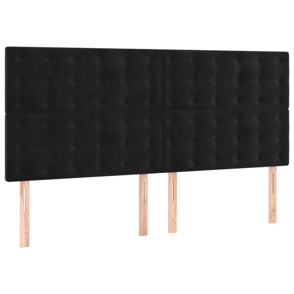 Ramsäng med madrass svart 200x200 cm sammet