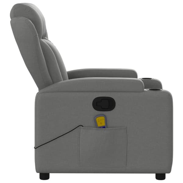 Massagefåtölj mörkgrå tyg