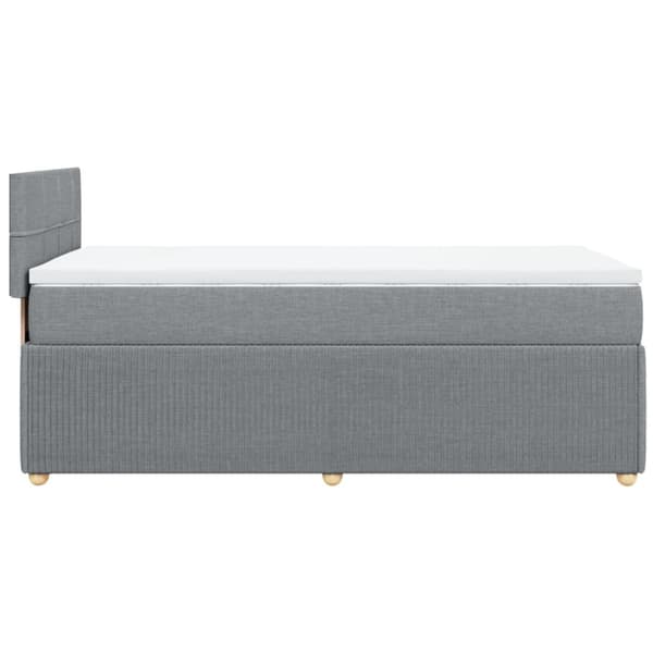 Ramsäng med madrass ljusgrå 90x190 cm tyg