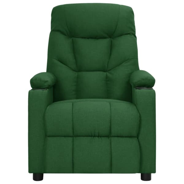 Massagefåtölj mörkgrön tyg