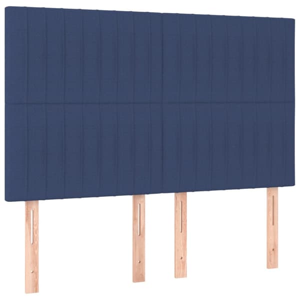 Ramsäng med madrass blå 140x190 cm tyg