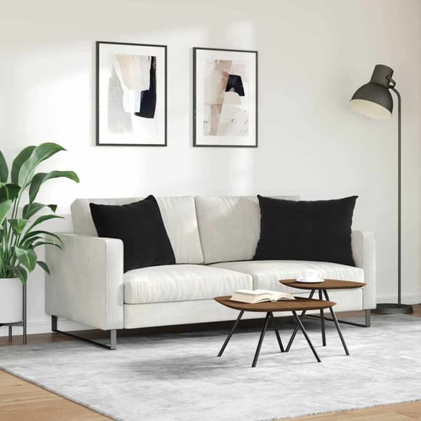 Sofakuddar 2 pcs Svart 70 x 50 cm Kordread tyg