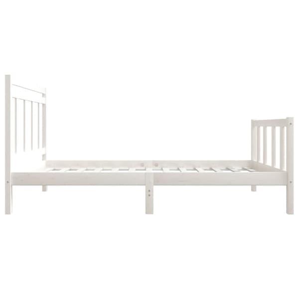 Sängram massiv furu 90x190 cm vit