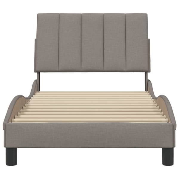 Bed Frame without Mattress "Hanko" Taupe 90x190 cm Fabric