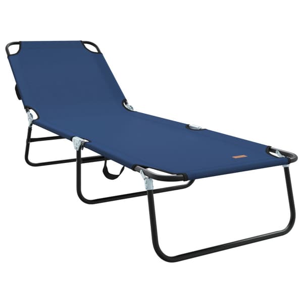 Hopfällbar solstol Blå 188 x 57 x 86,5 cm Polyester