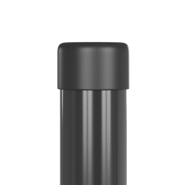 Stängselstolpe 2 pcs Grå 100 cm Pulverlackerad stål