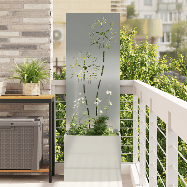 Trädgårds integritetsskärm Blommor Silver 50 x 32 x 150 cm