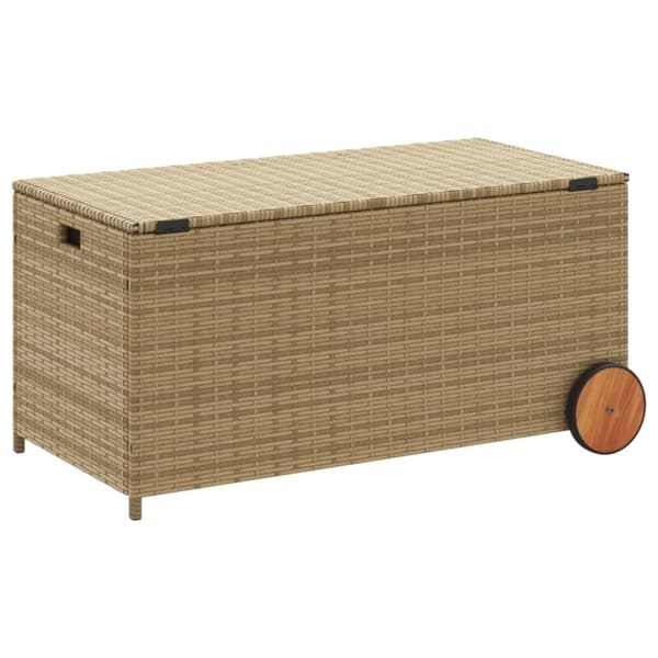 Dynbox med hjul blandad beige 190L konstrottning