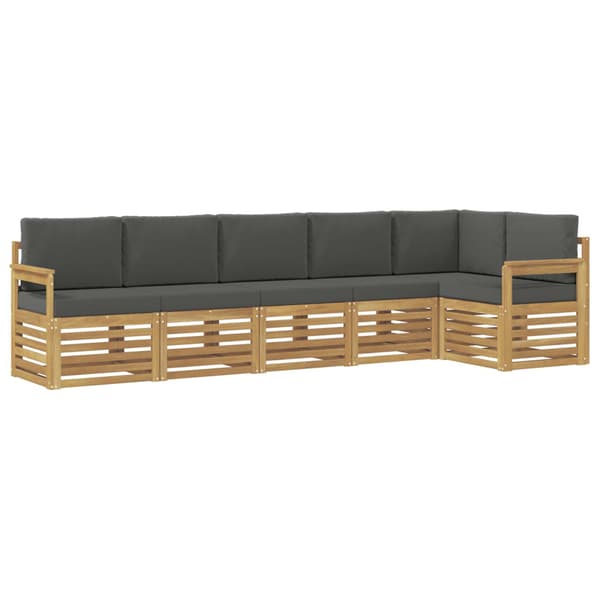 Utomhussoffset 6 pcs Vit och antracit 306 x 128,5 x 73 cm