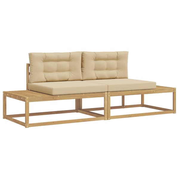 Utomhussoffset med kudde Vit 230,5 x 83 x 73 cm Polyester
