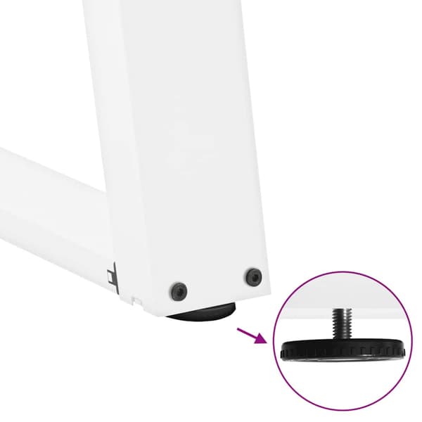 Matbordsben U-formade 2 st vita 100x(72-73) cm stål