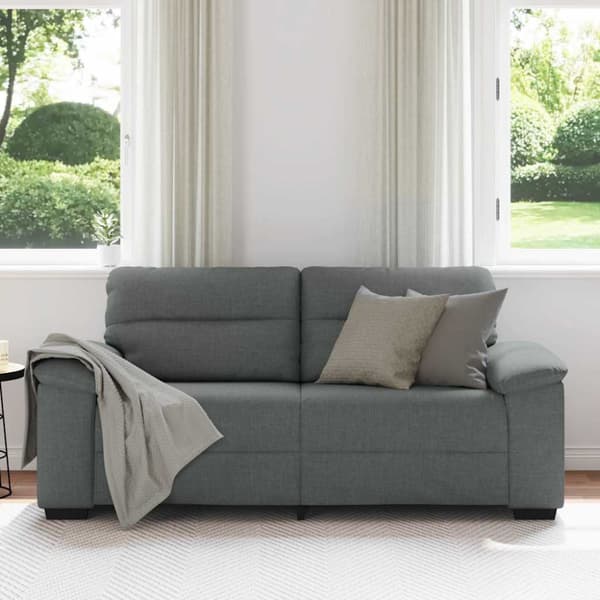 2-sitssoffa mörkgrå 180x81x84 cm tyg