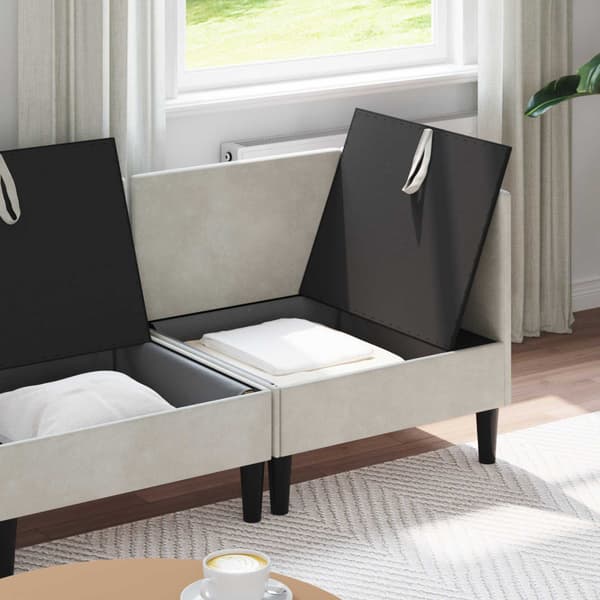 Möbelset för vardagsrummet med kudde 3 pcs Gräddvit Sammet