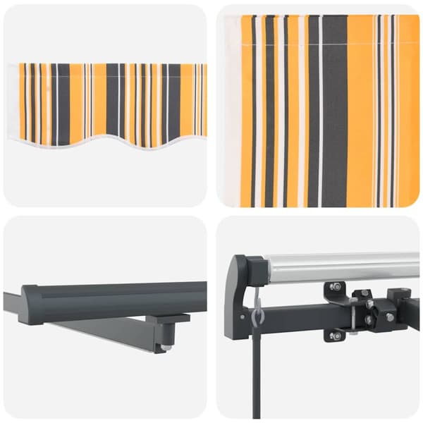 Utfällbar markis Flerfärgsdesign 450 ×350 cm tyg
