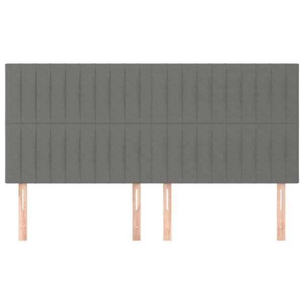 Sänggavel mörkgrå 200x5x118/128 cm tyg