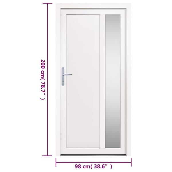 Ytterdörr vit 98x200 cm PVC