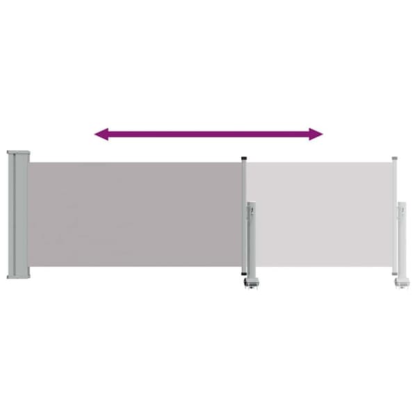 Infällbar sidomarkis 80x300 cm grå