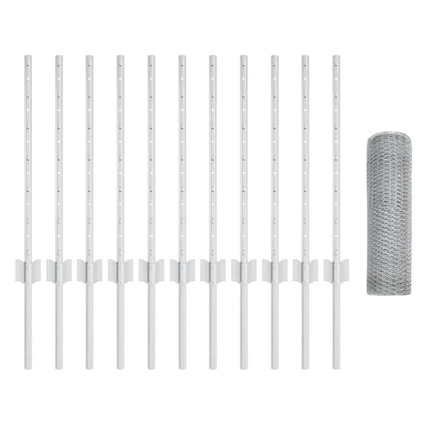 Stängsel med stolpe Silver 0,5 x 25 m Stål