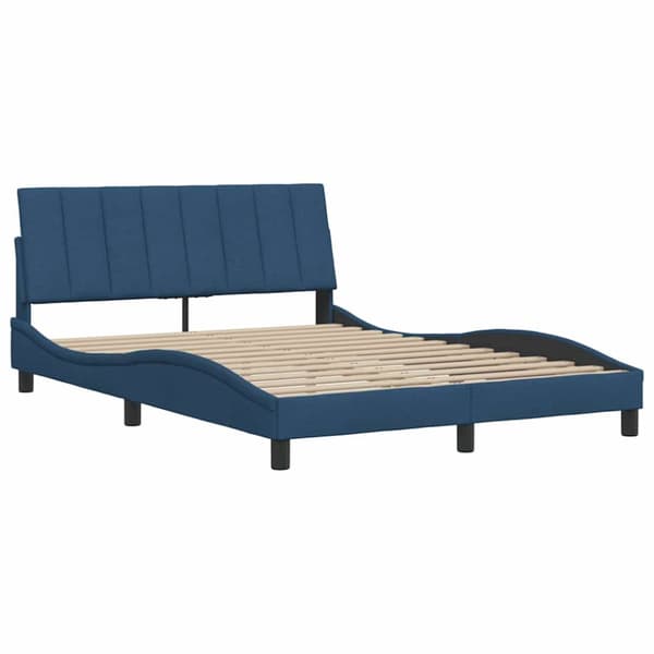 Bed Frame without Mattress "Hanko" Blue 140x200 cm Fabric