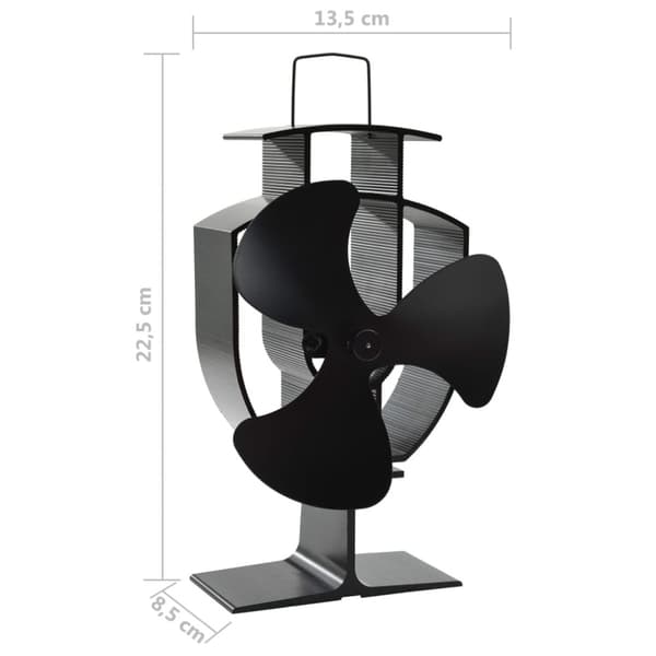 Kaminfläkt 3 blad svart