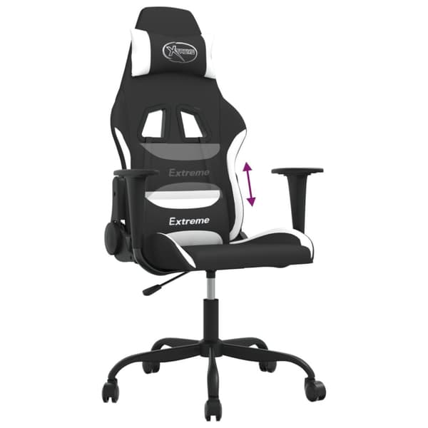 Gamingstol svart och vit tyg
