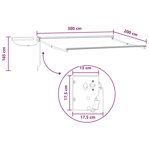 Elektrisk Retraktabel Markis Sand 100% Polyester och Aluminium