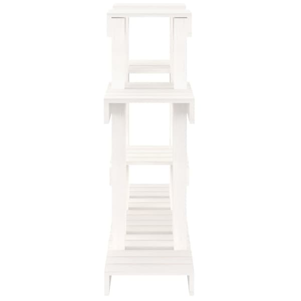Växtställ vit 104,5x25x77,5 cm massiv furu