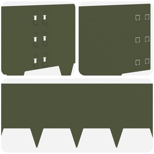 Kant för gräsmatta 30 pcs 100 x 30 cm Stål Olivgrön