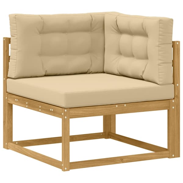 Utomhussoffset med kudde 7 pcs Vit och Beige