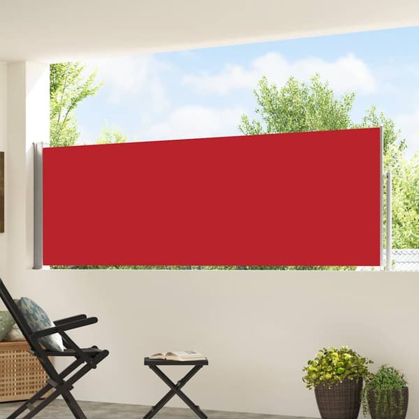 Infällbar sidomarkis 100x500 cm röd