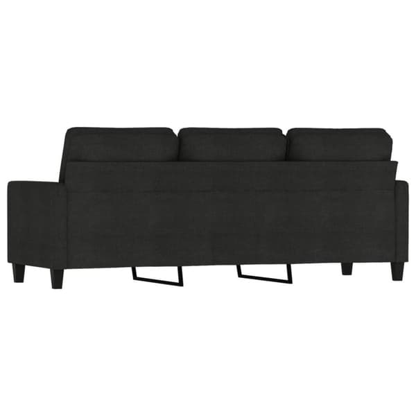 3-sitssoffa svart 180 cm tyg