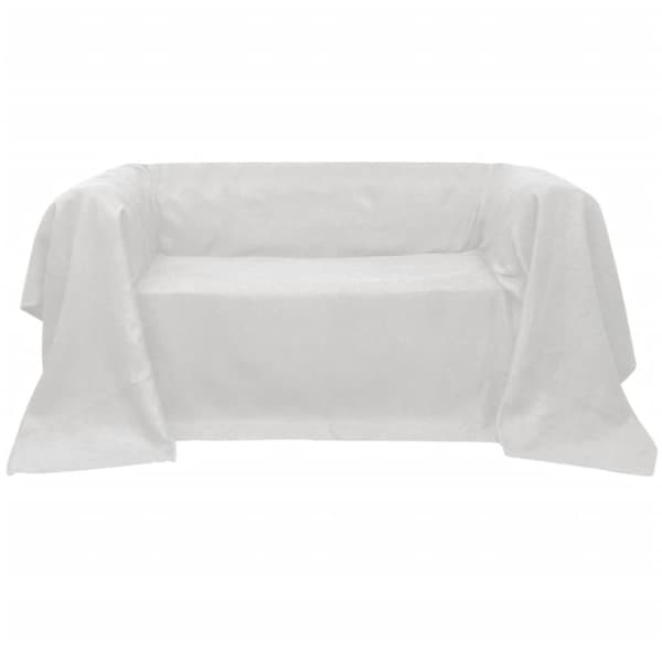 Sofföverdrag i micromocka 210 x 280 cm gräddvit