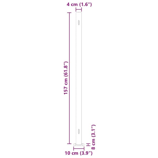 Infällbar sidomarkis 600x160 cm röd