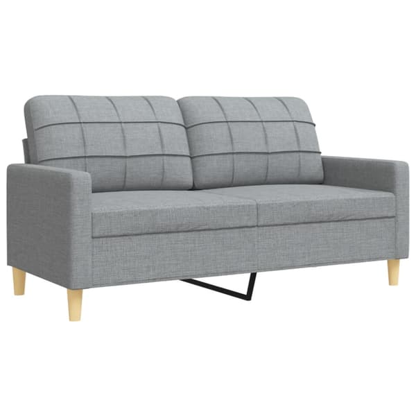 Soffgrupp 3 delar ljusgrå tyg