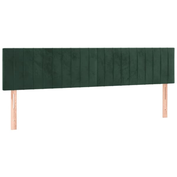 Sänggavel LED mörkgrön 200x5x78/88 cm sammet