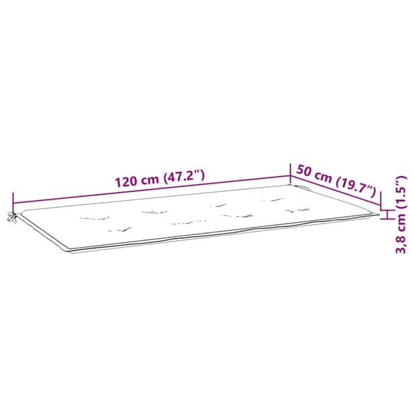 Hopfällbar trädgårdsbänk med dyna 118 cm bambu