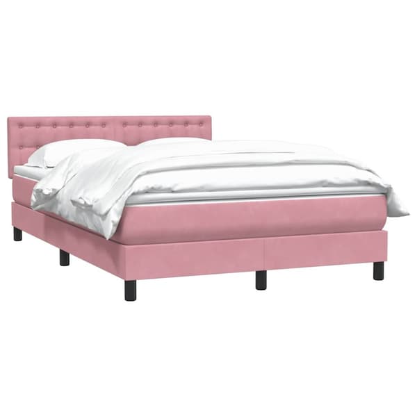 Ramsäng med madrass rosa 160x220 cm sammet