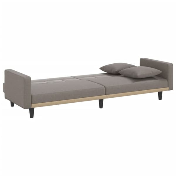 Bäddsoffa med kuddar taupe tyg
