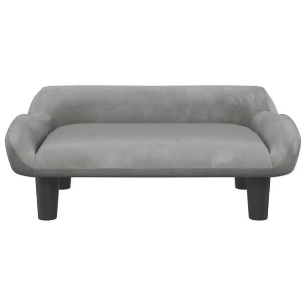 Barnsoffa ljusgrå 70x40x24 cm sammet