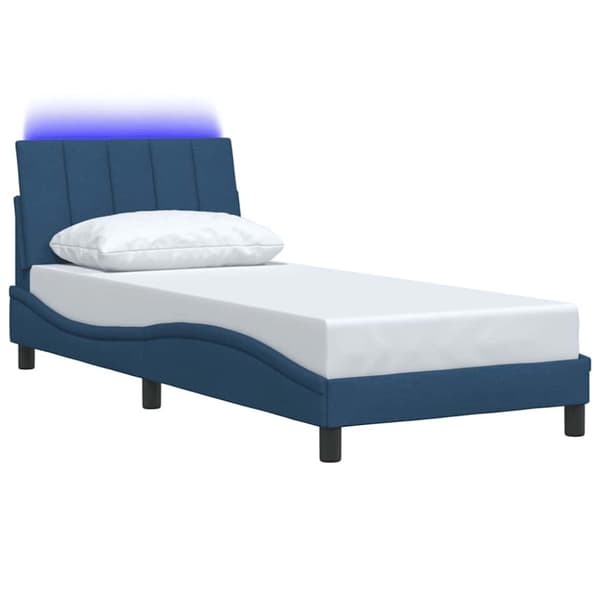Bed Frame without Mattress "Hanko" Blue 90x200cm Fabric